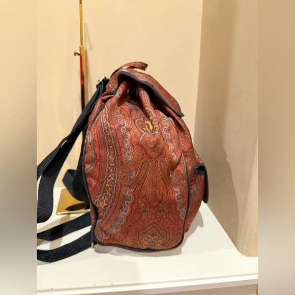 Etro Vintage Red and Brown Paisley Backpack - Picture 6 of 10